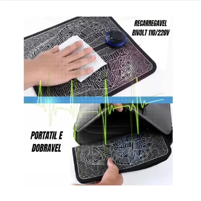 Tapete de Fisioterapia de Choque Para Os Pés - Recarregável