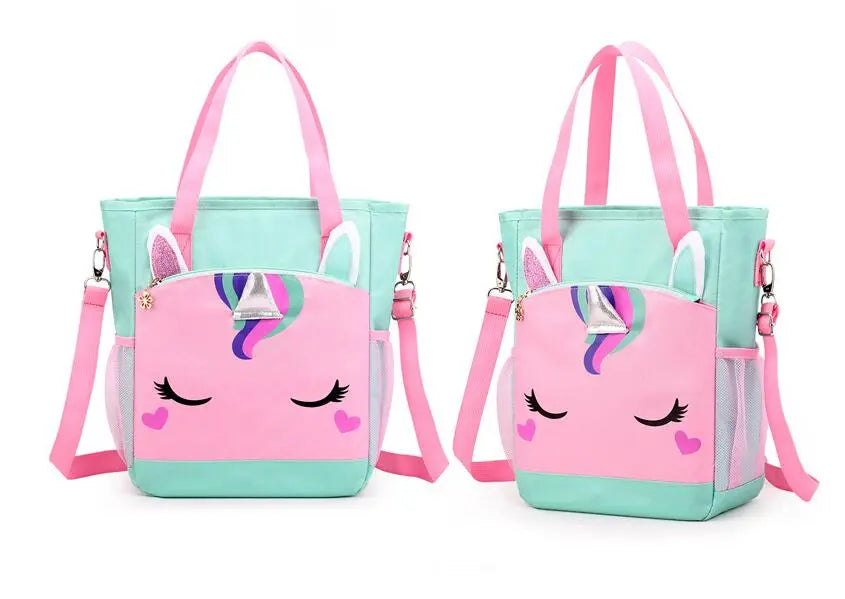 Mochila Escolar Unincórnio Rodinhas - Kit 3 Peças