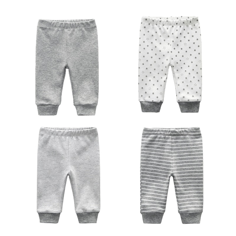 Kit calça bebê 4 peças com punho