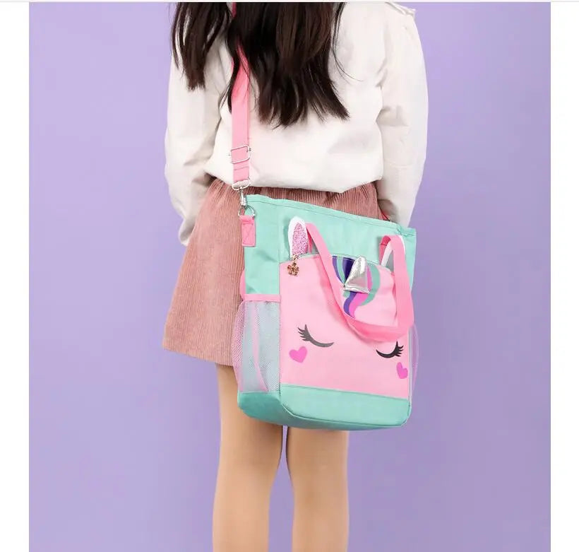 Mochila Escolar Unincórnio Rodinhas - Kit 3 Peças