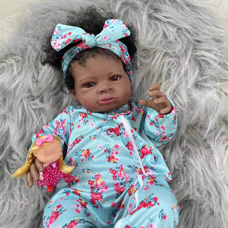Boneca Bebê Reborn Afro Realista