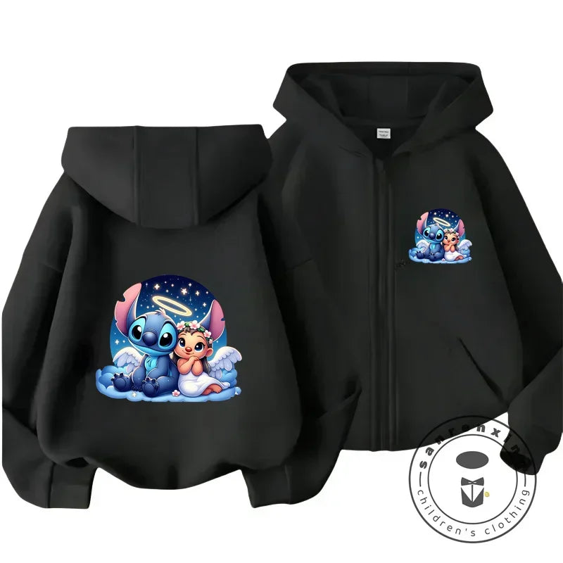 Blusa de Moletom com Capuz Infantil - Disney Stitch