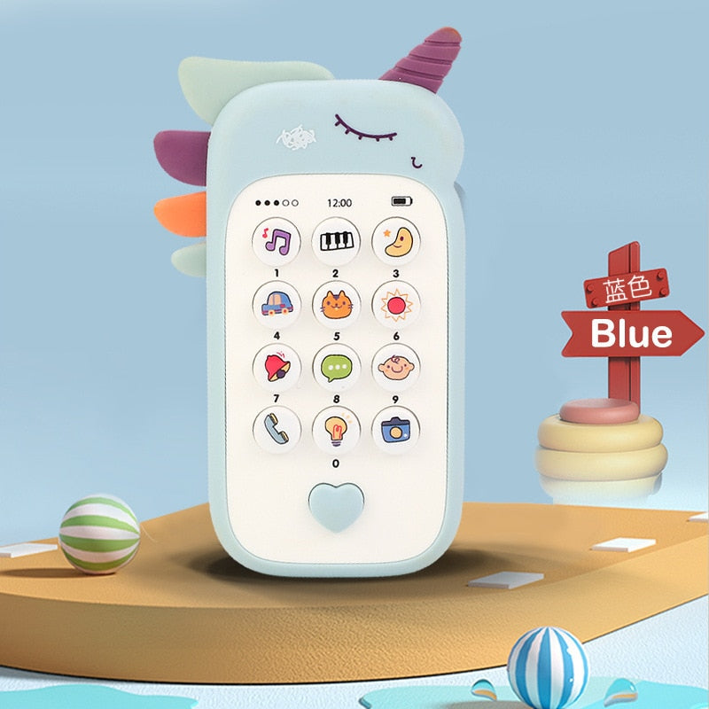 Brinquedo Celular com Música e Sons Leves e Mordedor de Silicone