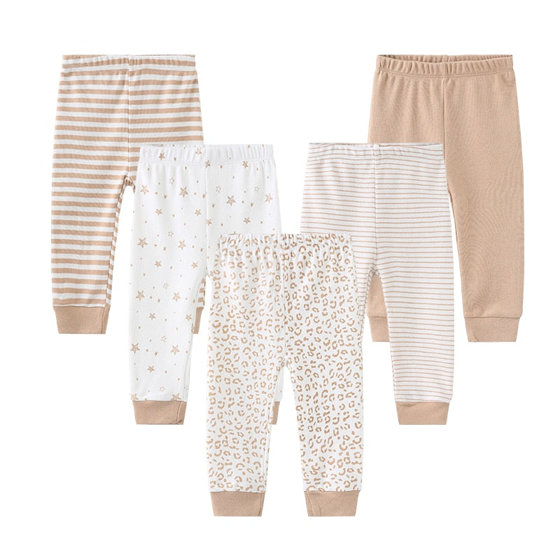 Kit calça bebê 5 peças com punho