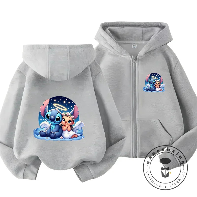 Blusa de Moletom com Capuz Infantil - Disney Stitch