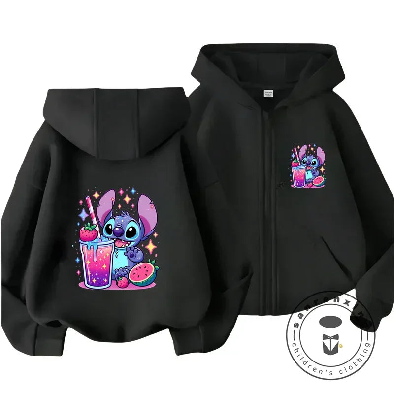 Blusa de Moletom com Capuz Infantil - Disney Stitch