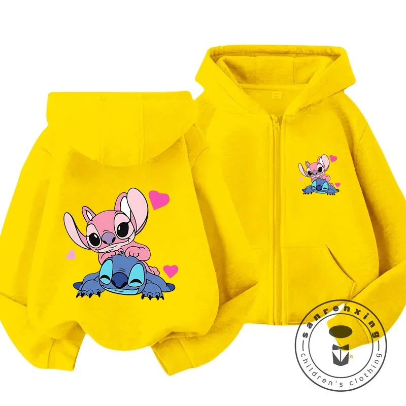Blusa de Moletom com Capuz Infantil - Disney Stitch