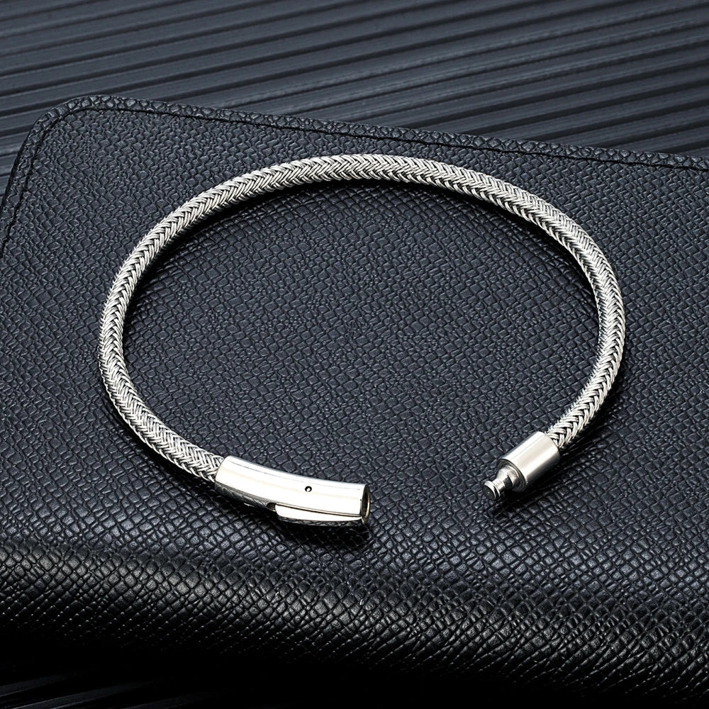 Pulseira de Aço Masculina - Estilo Simples