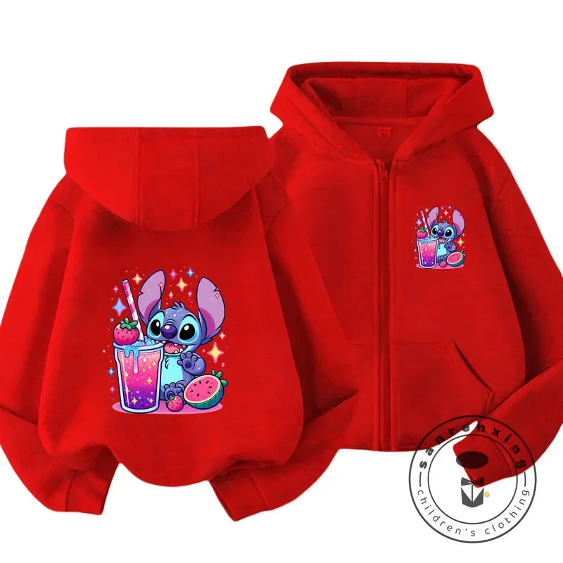 Blusa de Moletom com Capuz Infantil - Disney Stitch