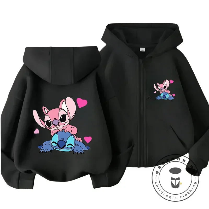 Blusa de Moletom com Capuz Infantil - Disney Stitch