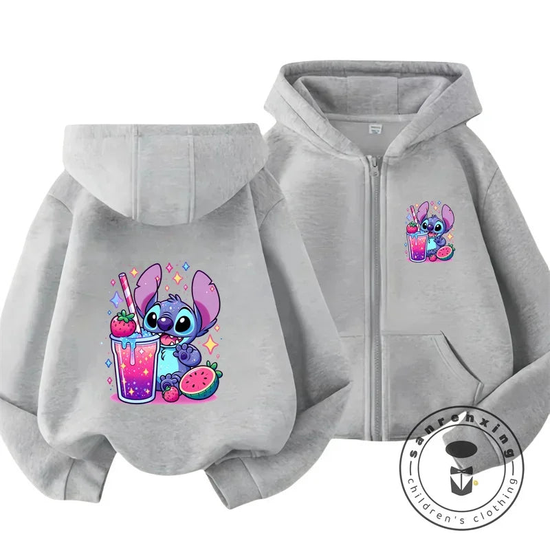 Blusa de Moletom com Capuz Infantil - Disney Stitch