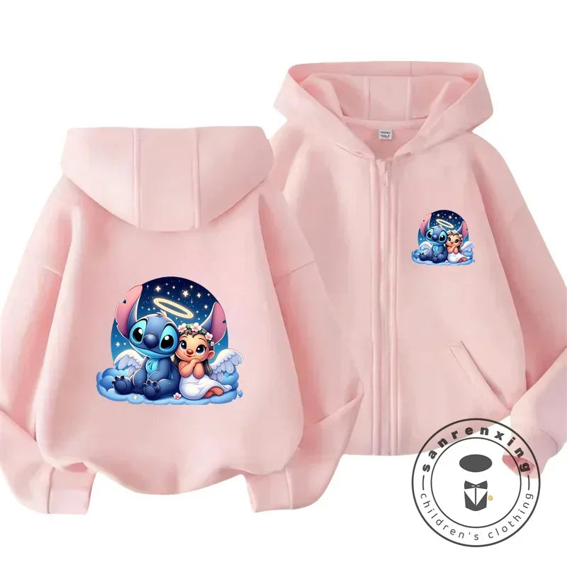 Blusa de Moletom com Capuz Infantil - Disney Stitch