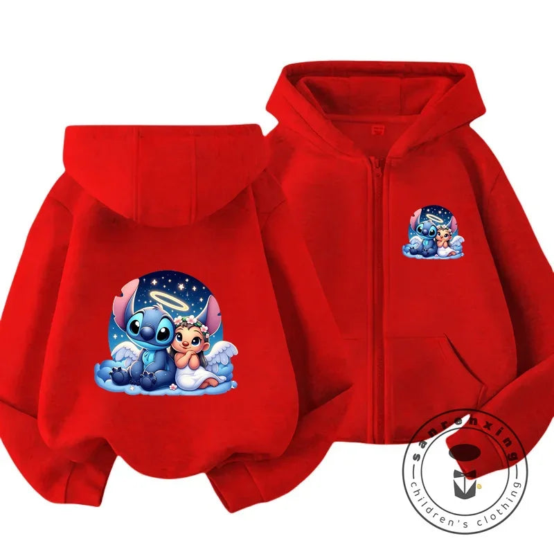 Blusa de Moletom com Capuz Infantil - Disney Stitch