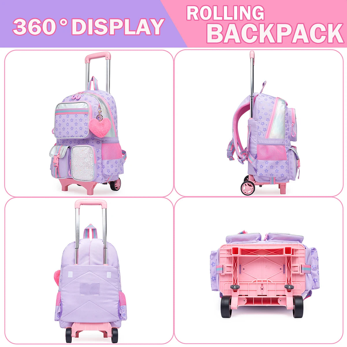 Kit Mochila Escolar de Rodinhas - Pentagram - 3 Peças