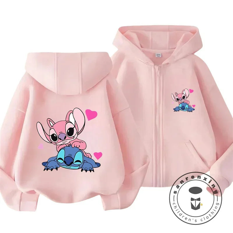 Blusa de Moletom com Capuz Infantil - Disney Stitch