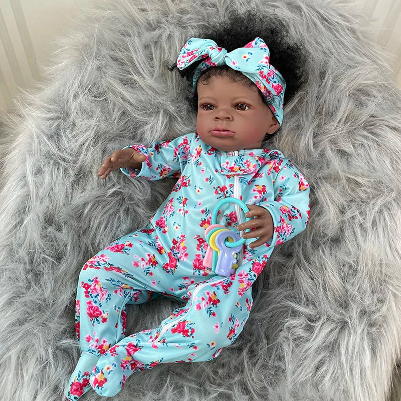 Boneca Bebê Reborn Afro Realista