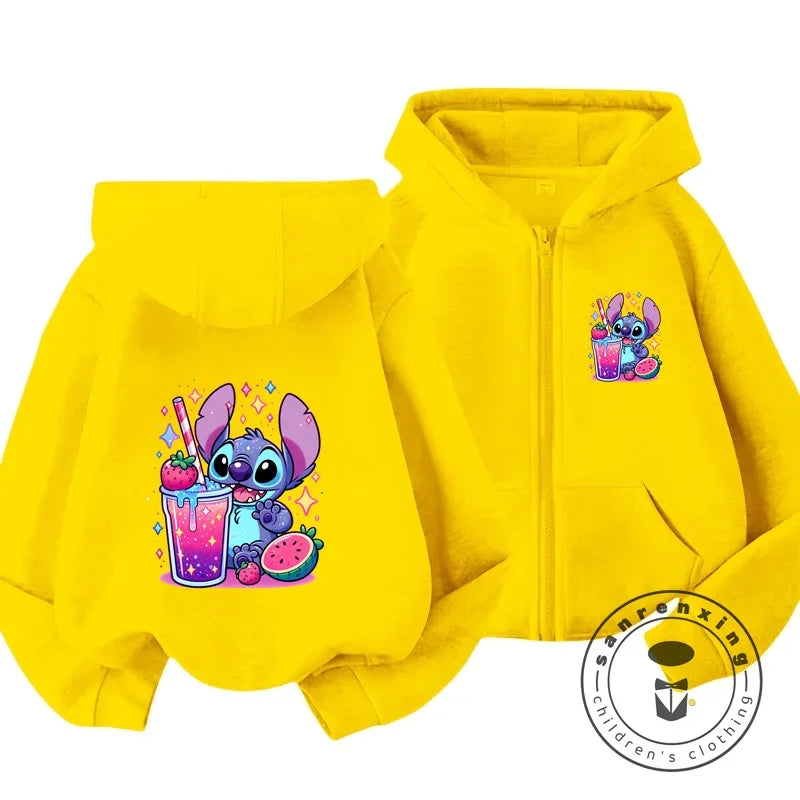 Blusa de Moletom com Capuz Infantil - Disney Stitch
