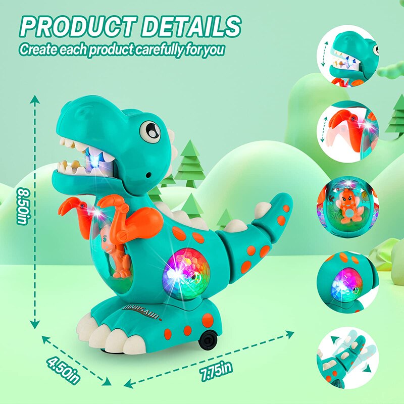 Brinquedo Dinossauro com Luzes e Musical Infantil
