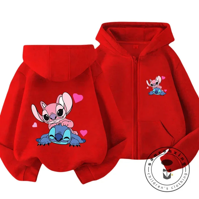 Blusa de Moletom com Capuz Infantil - Disney Stitch