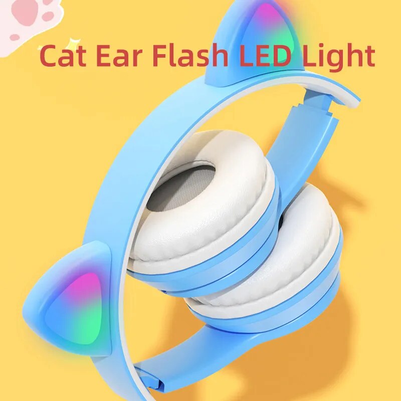 Fone de Ouvido Bluetooth Gato Infantil e Adulto