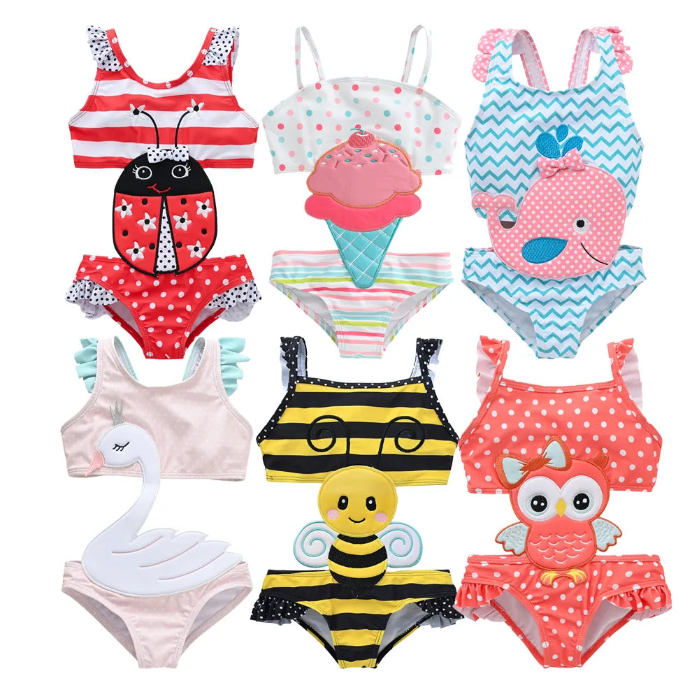 Maiô Infantil com Estampa 3D Meninas