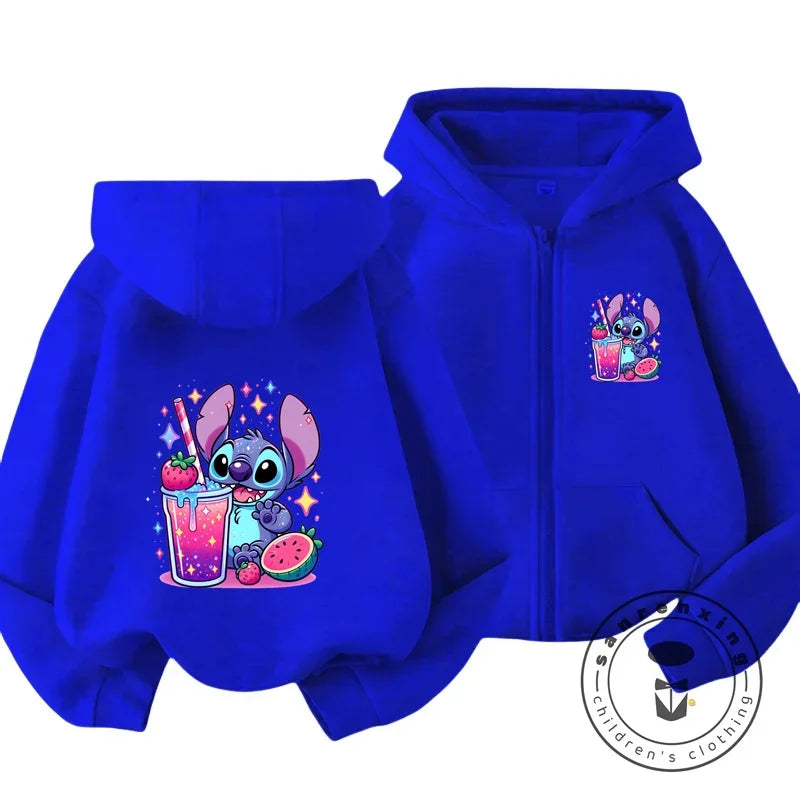 Blusa de Moletom com Capuz Infantil - Disney Stitch