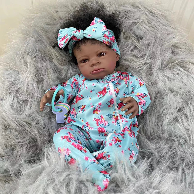 Boneca Bebê Reborn Afro Realista