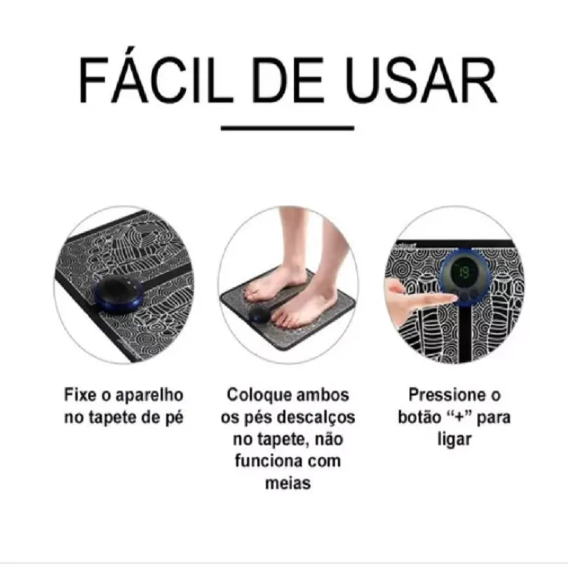 Tapete de Fisioterapia de Choque Para Os Pés - Recarregável