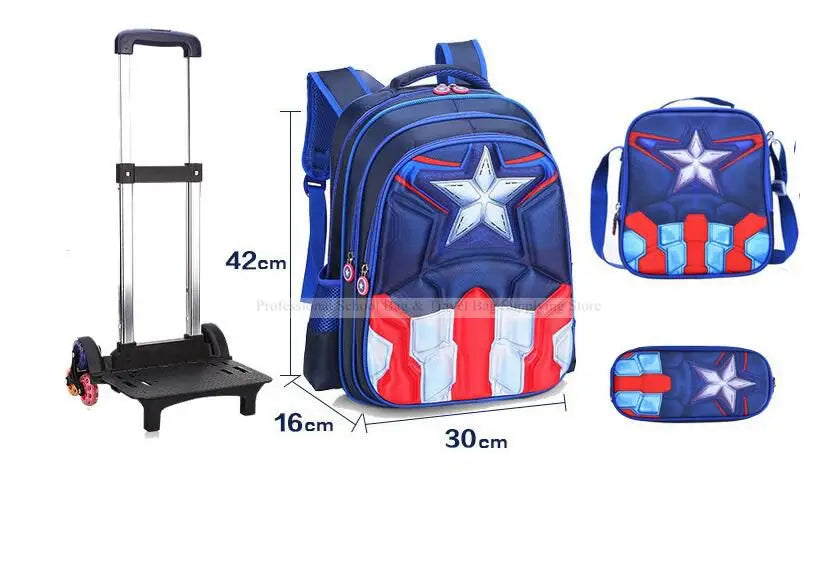 Kit Mochila Escolar Vingadores Rodinha  - 3 Peças