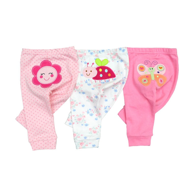 Kit calça bebê 3 peças com punho
