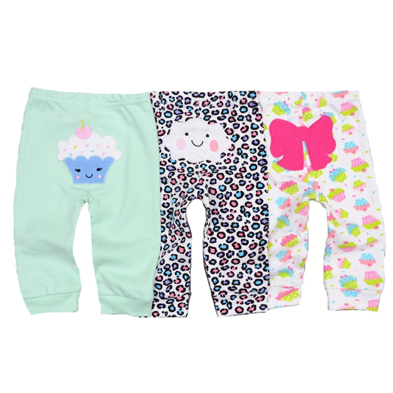 Kit calça bebê 3 peças com punho
