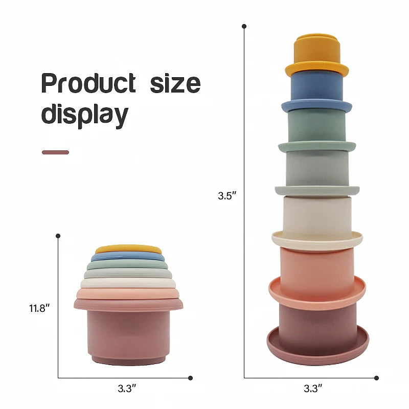 Brinquedo de  Silicone de Empilhar e Encaixar - Bebê