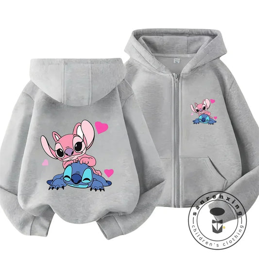 Blusa de Moletom com Capuz Infantil - Disney Stitch