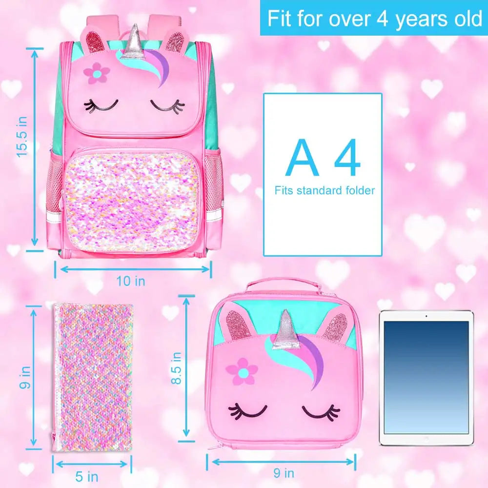 Mochila Unicórnio Sparkle - Kit 3 Peças
