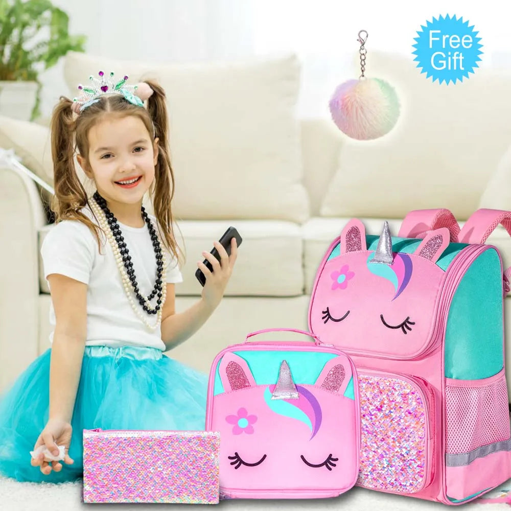 Mochila Unicórnio Sparkle - Kit 3 Peças