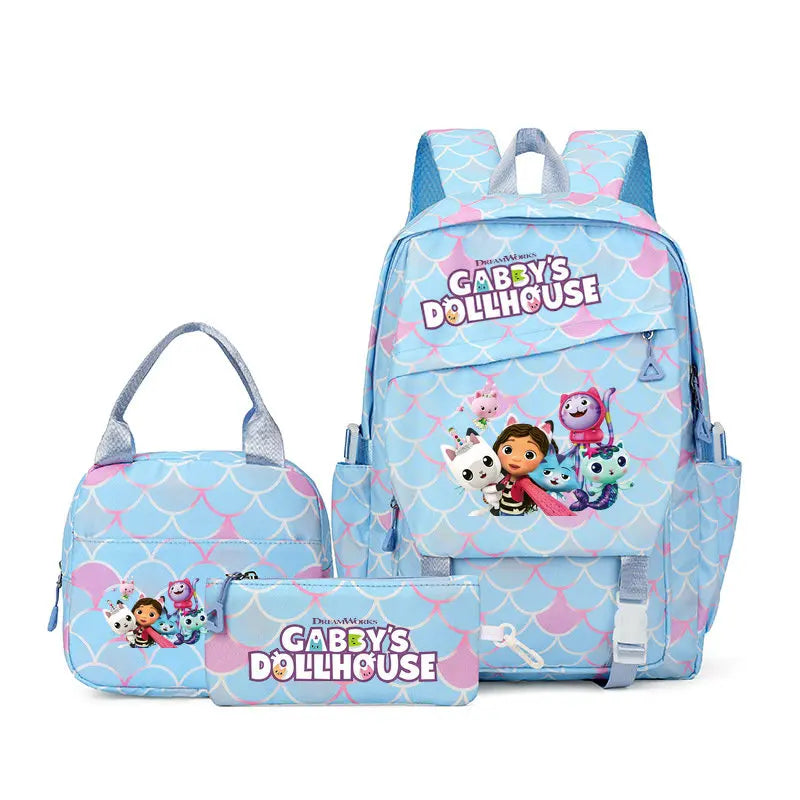 Kit Mochila, Estojo e Lancheira Casa Mágica da Gabby
