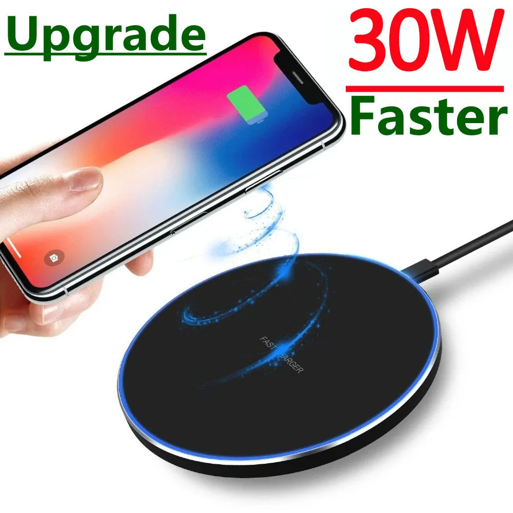 Carregador Indução Turbo Carga Rápida Sem Fio Wireless Usb-c Cor Preto
