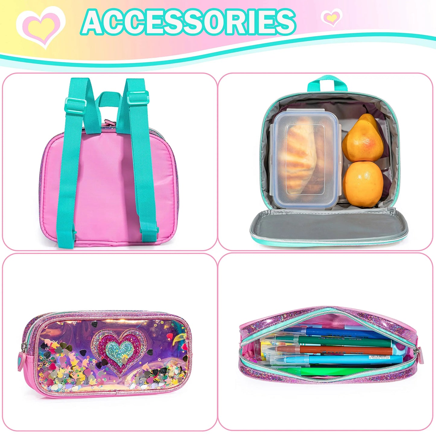 Mochila Infantil Meetbelify- Kit Escolar 3 Peças