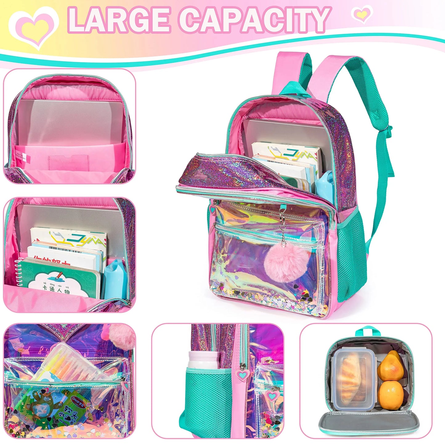 Mochila Infantil Meetbelify- Kit Escolar 3 Peças