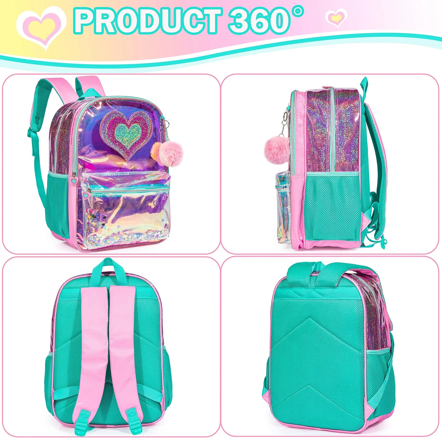 Mochila Infantil Meetbelify- Kit Escolar 3 Peças