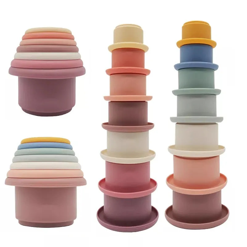 Brinquedo de  Silicone de Empilhar e Encaixar - Bebê