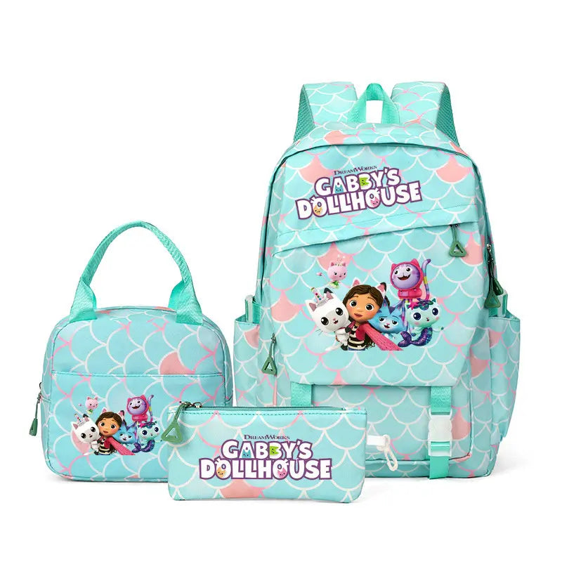 Kit Mochila, Estojo e Lancheira Casa Mágica da Gabby