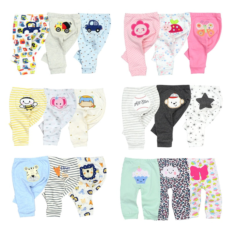 Kit calça bebê 3 peças com punho
